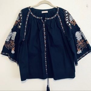 Woman’s Navy Embroidered Blouse